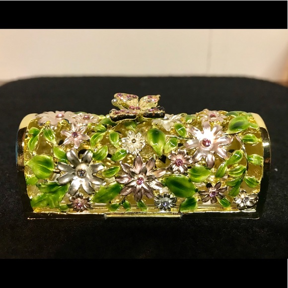 Things Remembered Other - Floral and Butterfly Lipstick case